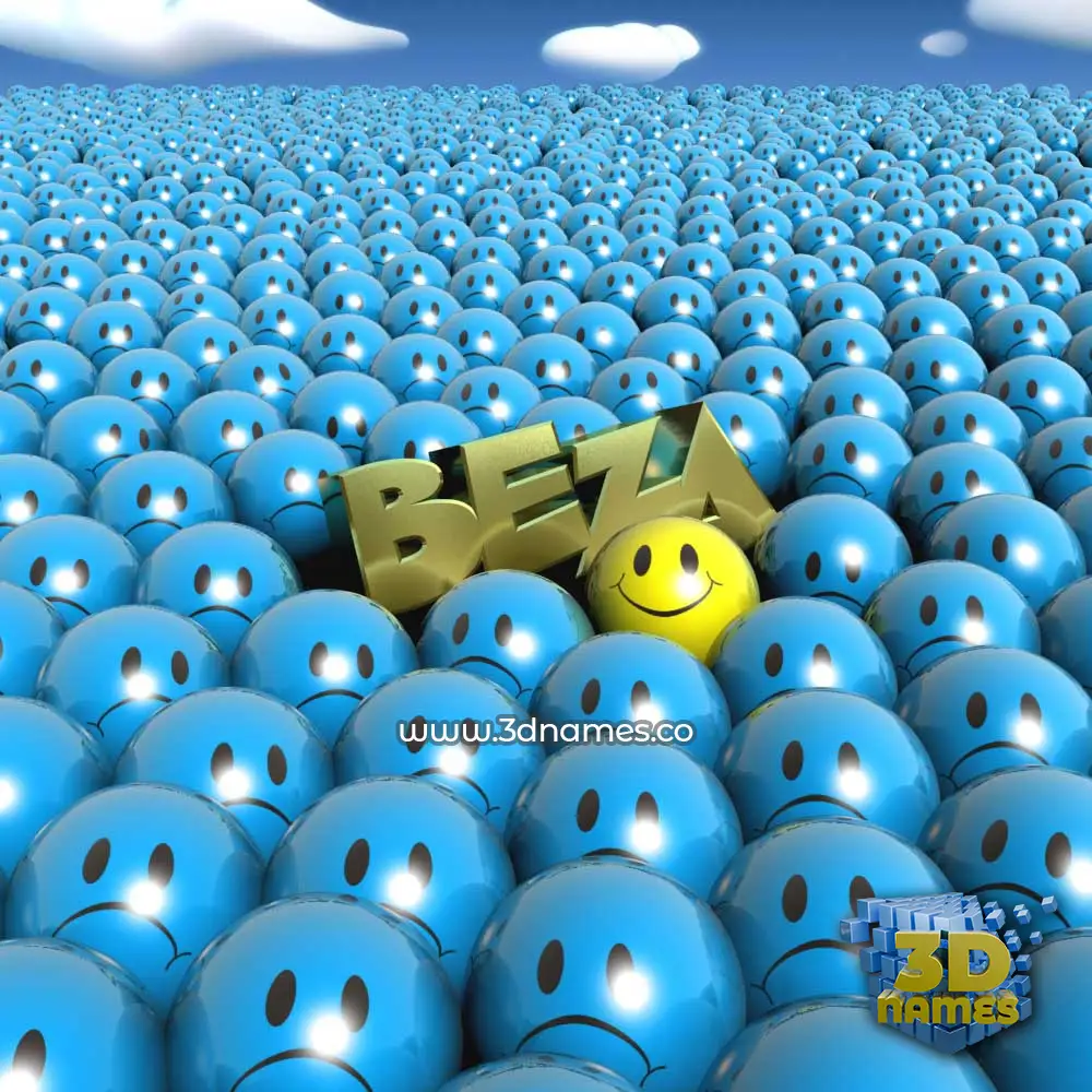 beza in Special Smileys style - 3D name wallpaper