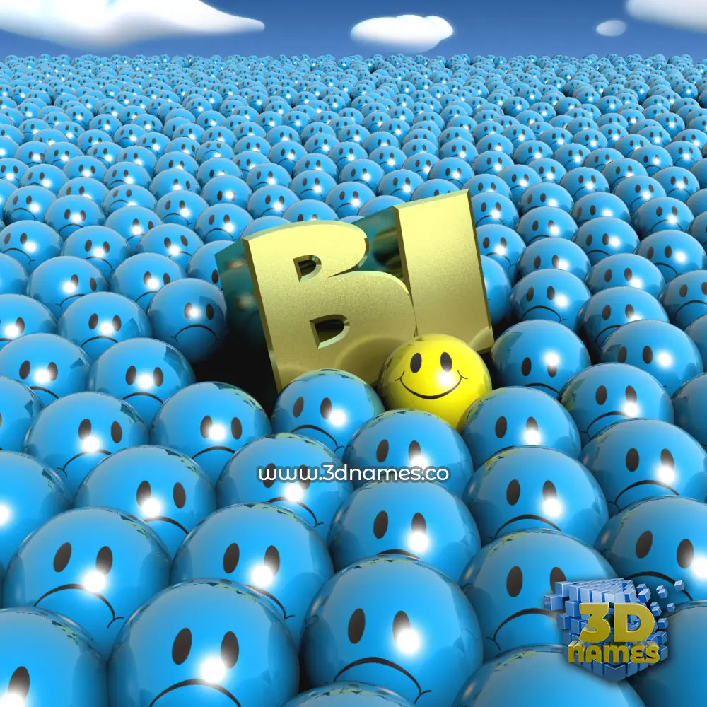 bi in Special Smileys style - 3D name wallpaper