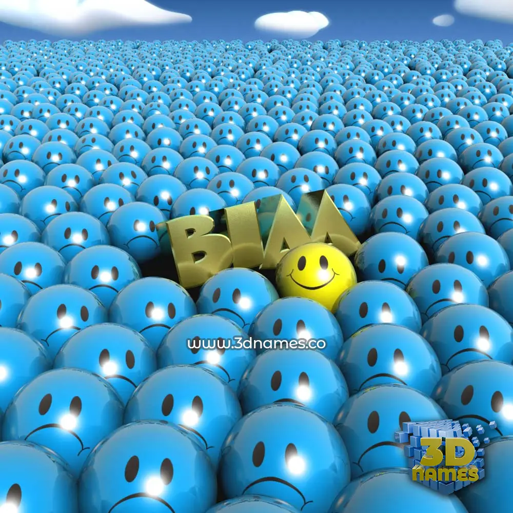 biaa in Special Smileys style - 3D name wallpaper
