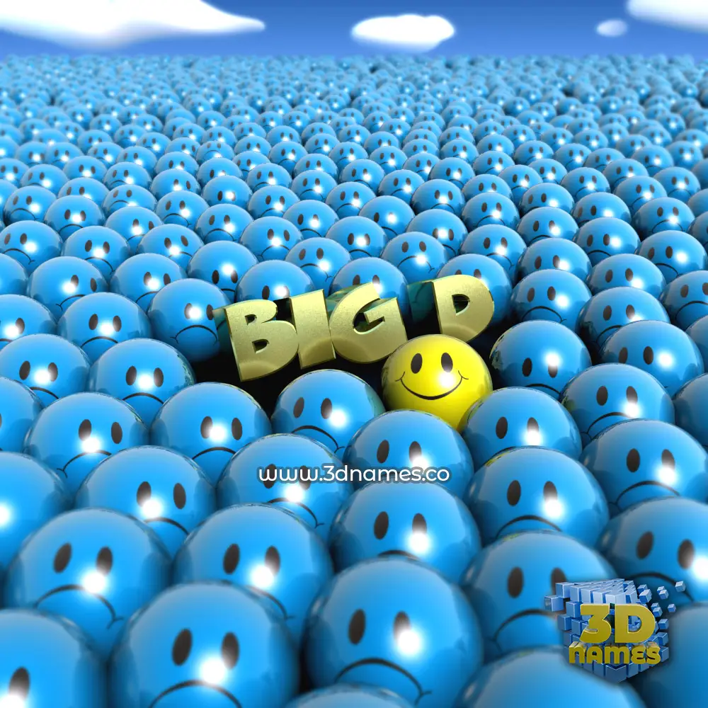 big d in Special Smileys style - 3D name wallpaper