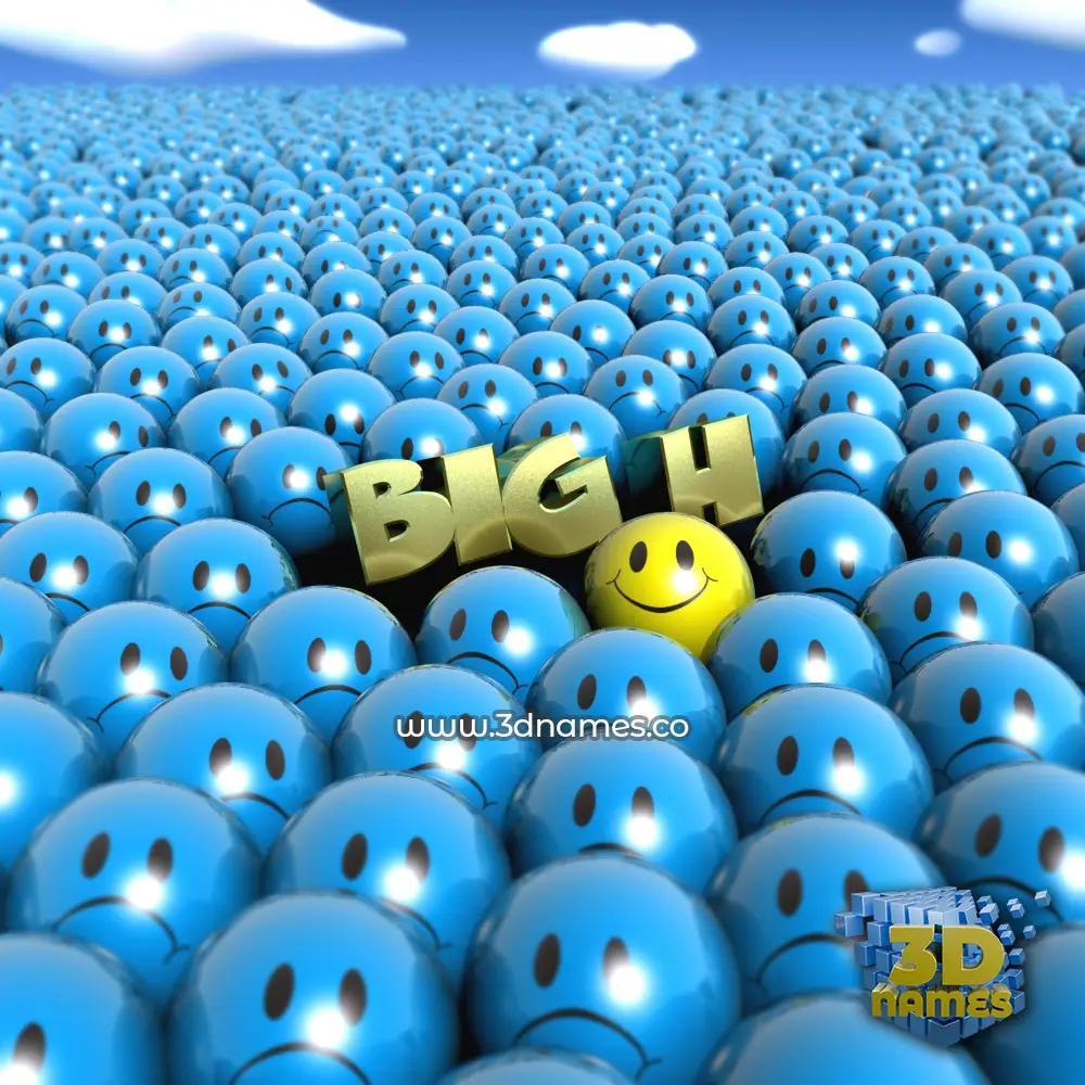 big h in Special Smileys style - 3D name wallpaper