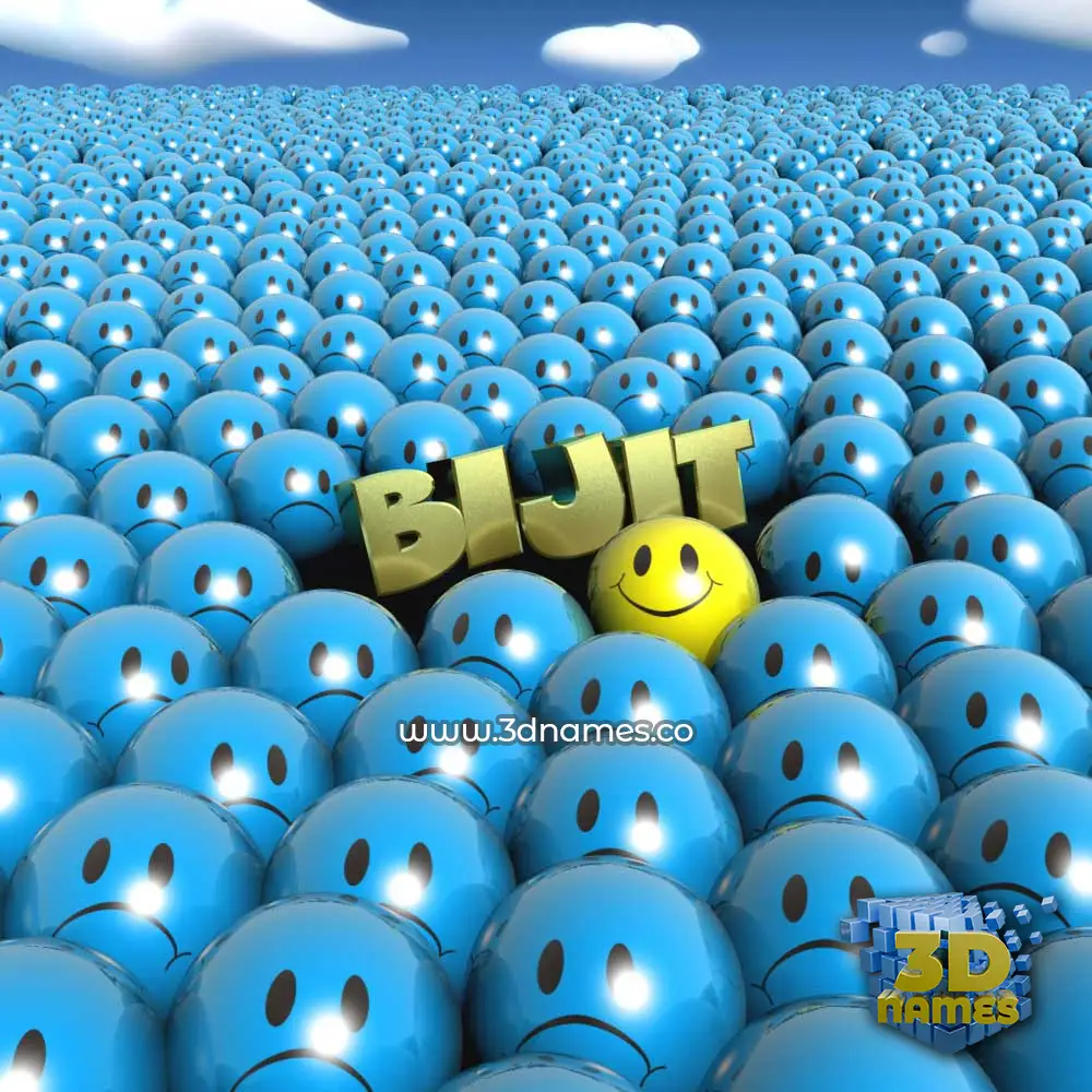 bijit in Special Smileys style - 3D name wallpaper