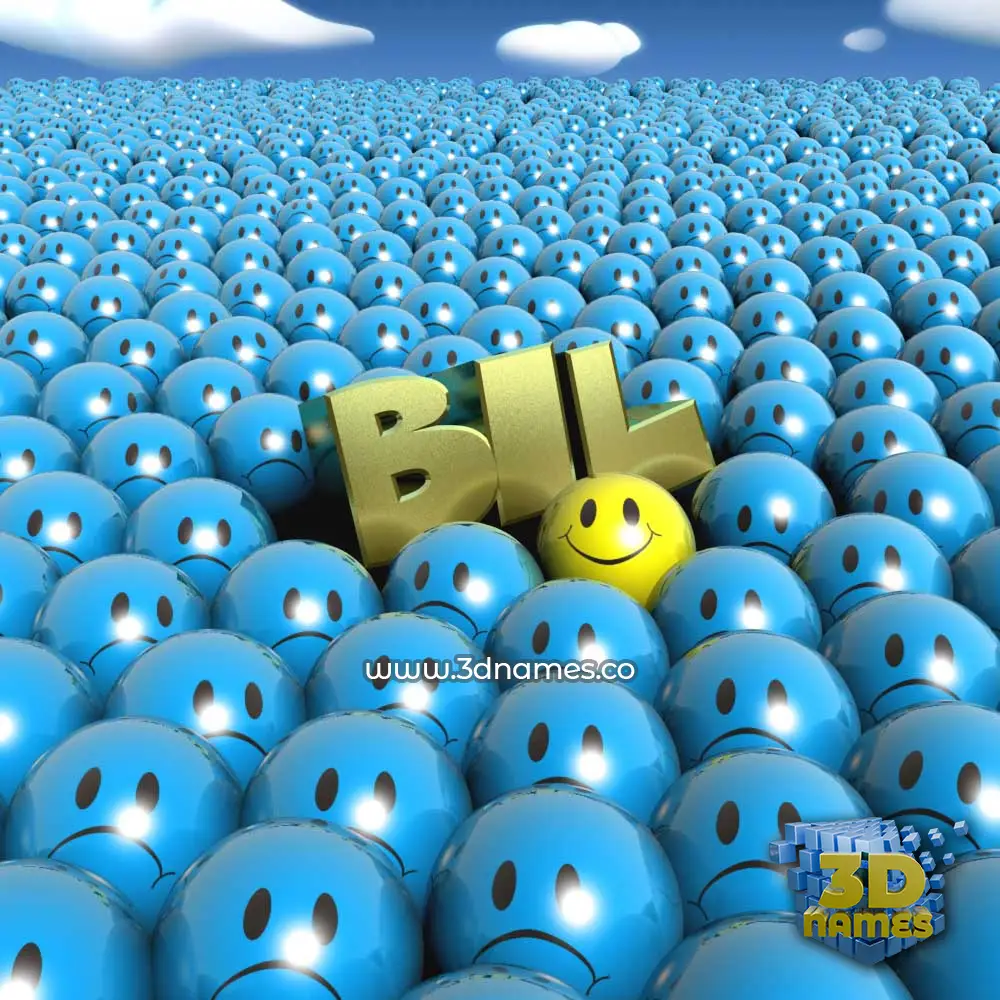 bil in Special Smileys style - 3D name wallpaper