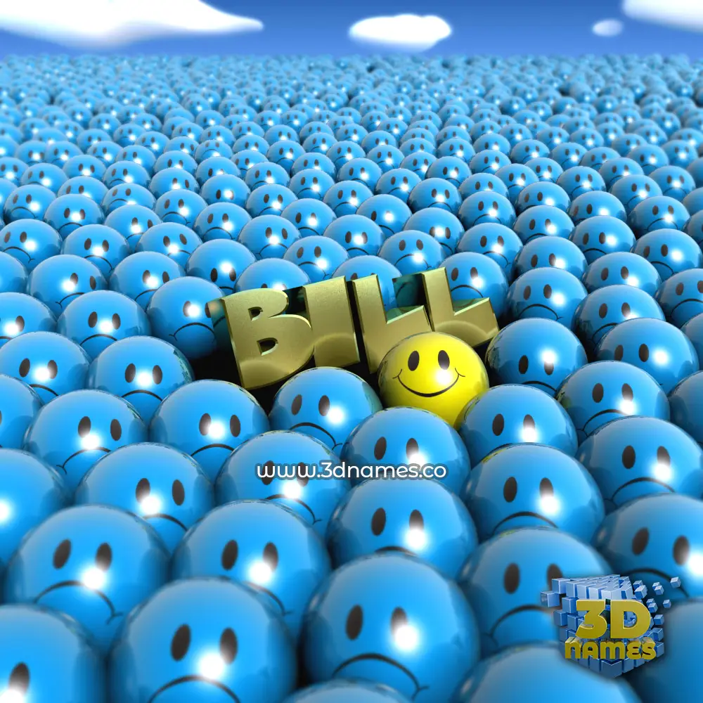 bill in Special Smileys style - 3D name wallpaper