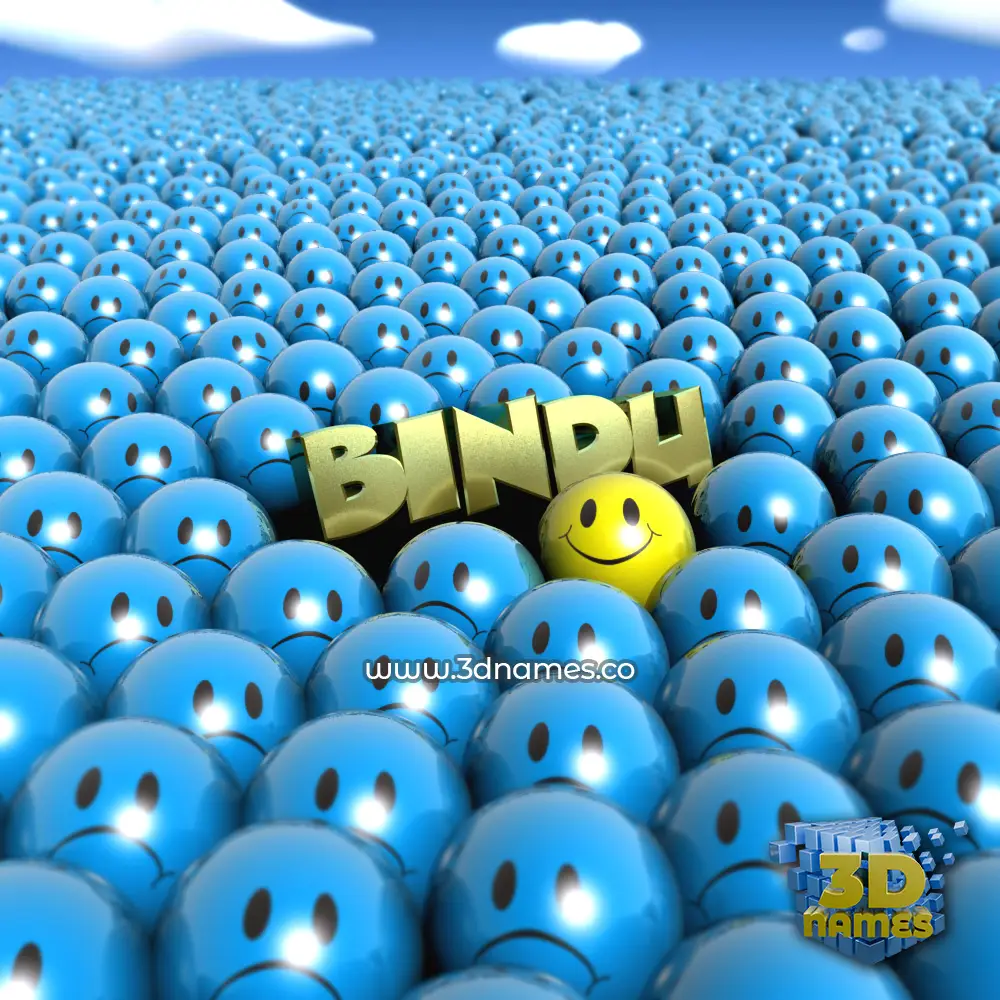 bindu in Special Smileys style - 3D name wallpaper