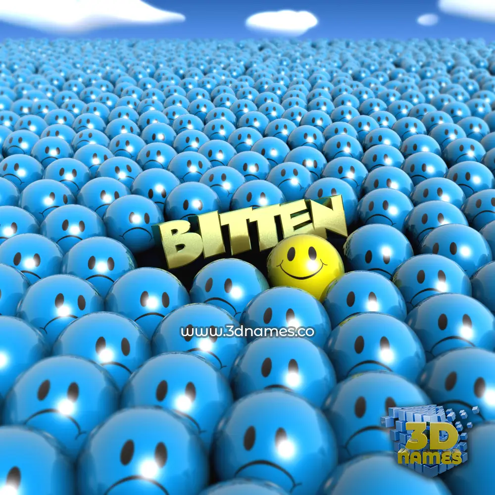 bitten in Special Smileys style - 3D name wallpaper