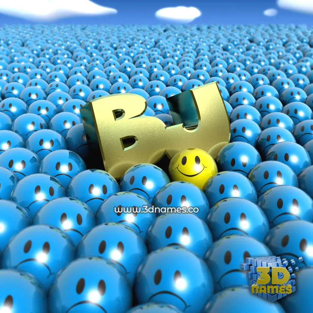 bj in Special Smileys style - 3D name wallpaper