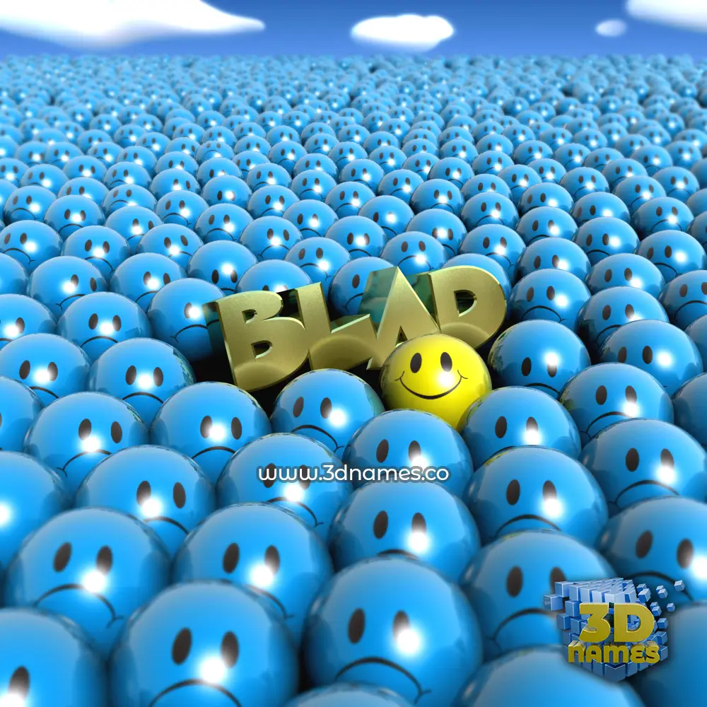 blad in Special Smileys style - 3D name wallpaper