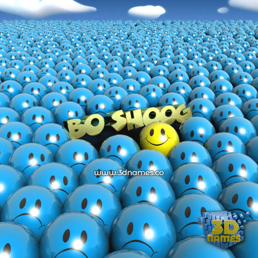 bo shoog in Special Smileys style - 3D name wallpaper