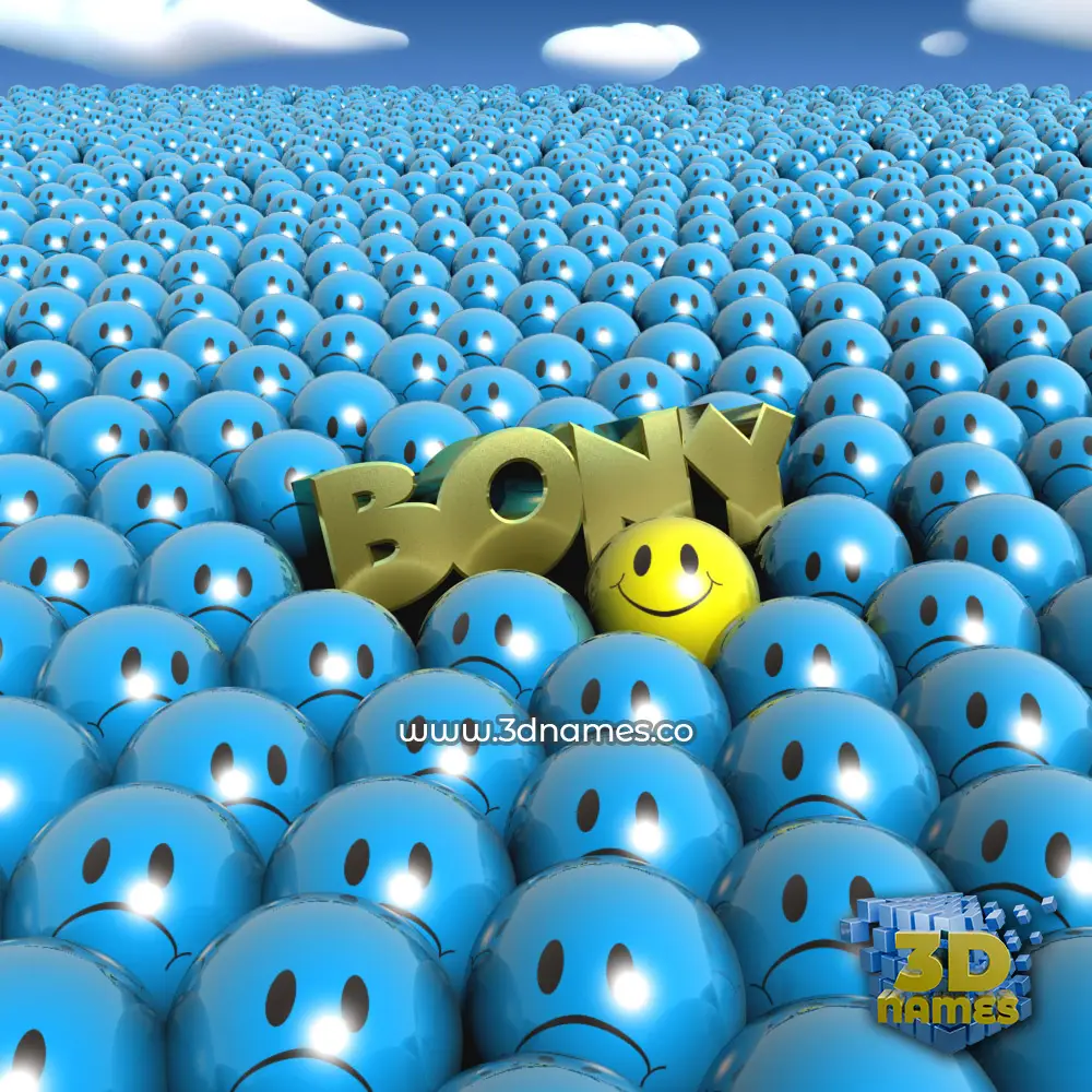bony in Special Smileys style - 3D name wallpaper