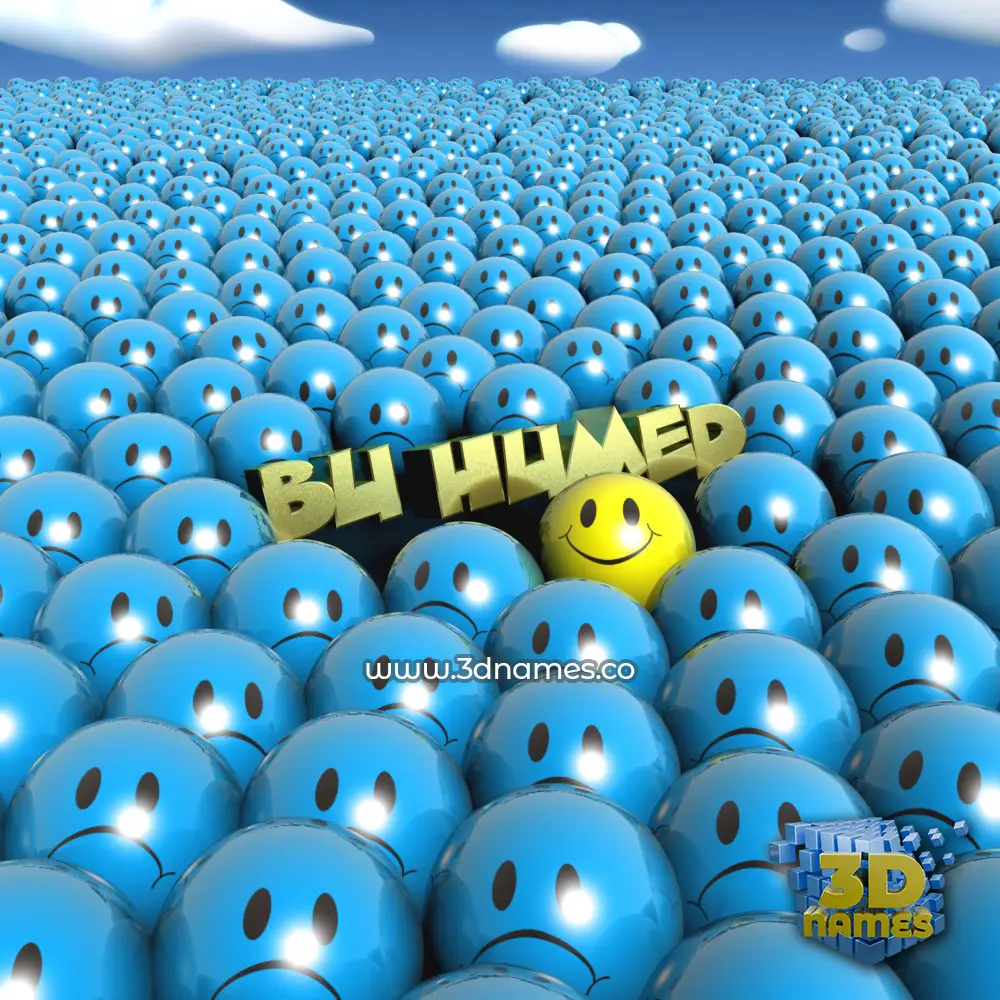 bu humed in Special Smileys style - 3D name wallpaper