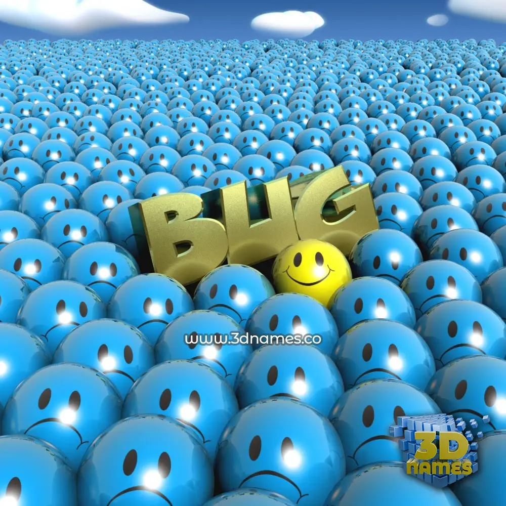 bug in Special Smileys style - 3D name wallpaper