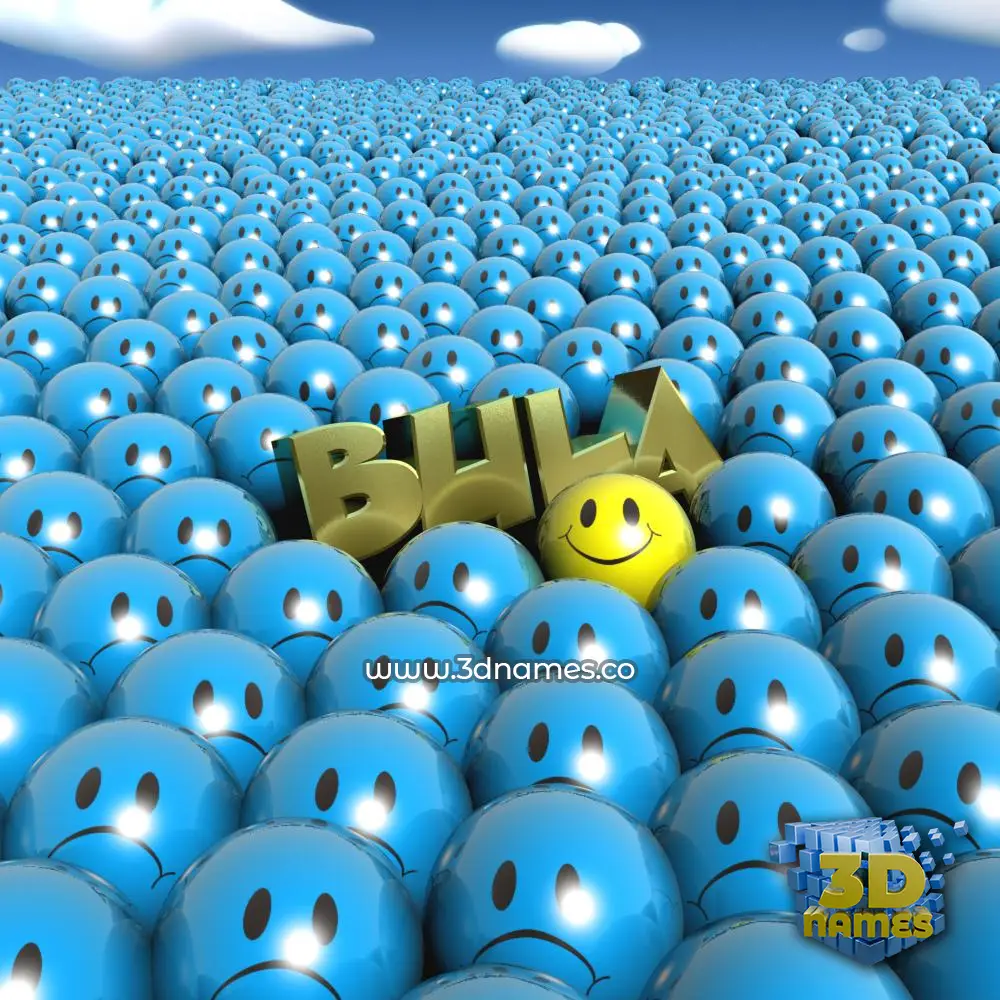 bula in Special Smileys style - 3D name wallpaper
