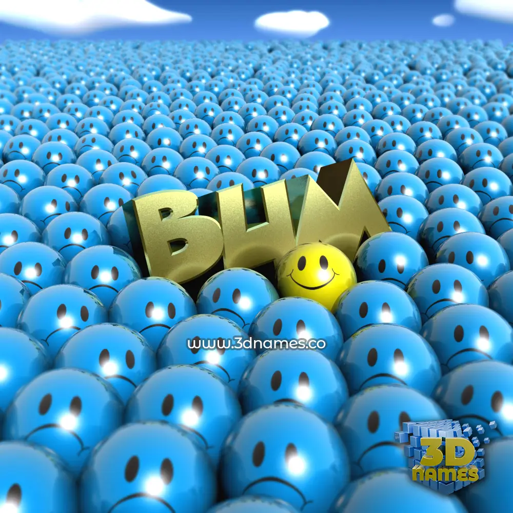 bum in Special Smileys style - 3D name wallpaper