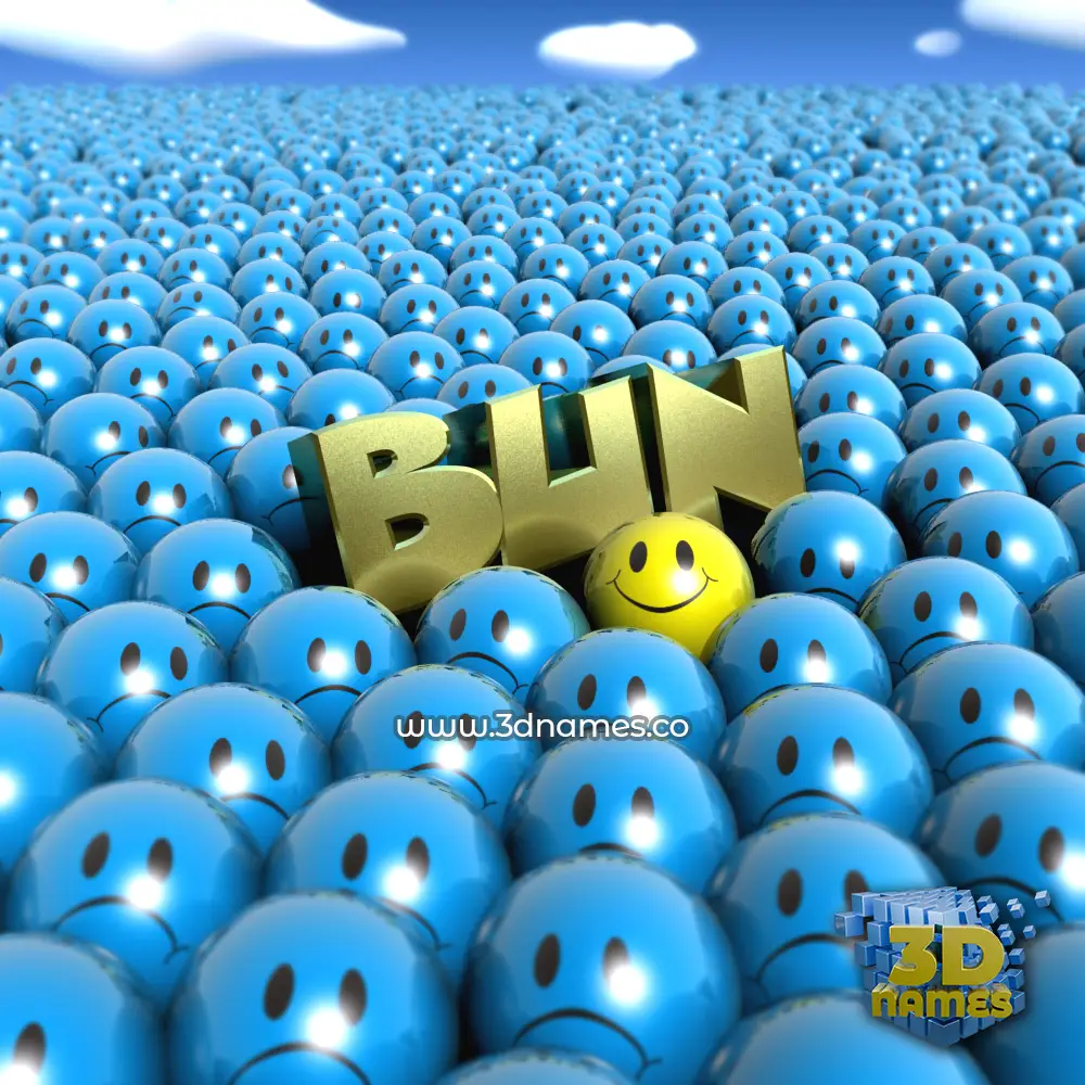 bun in Special Smileys style - 3D name wallpaper
