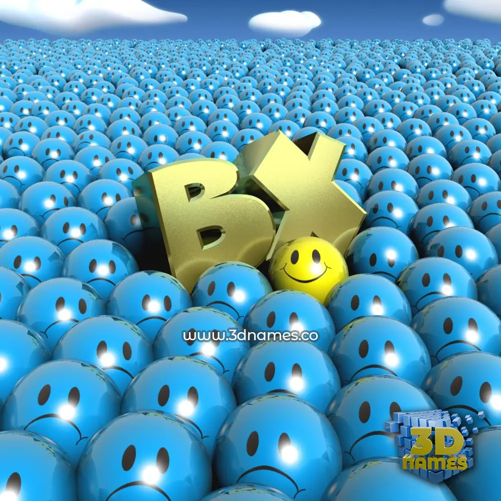 bx in Special Smileys style - 3D name wallpaper