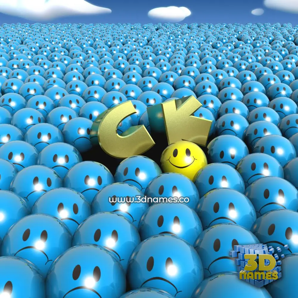 c k in Special Smileys style - 3D name wallpaper