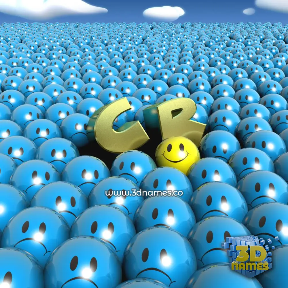 c r in Special Smileys style - 3D name wallpaper