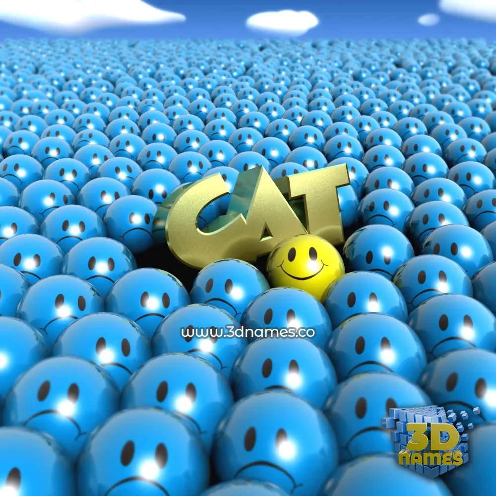 cat in Special Smileys style - 3D name wallpaper