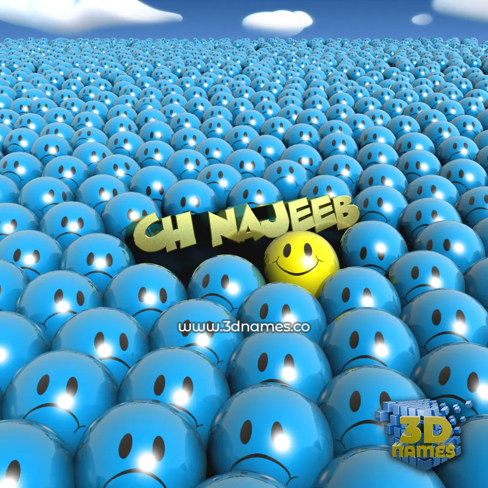 ch najeeb in Special Smileys style - 3D name wallpaper