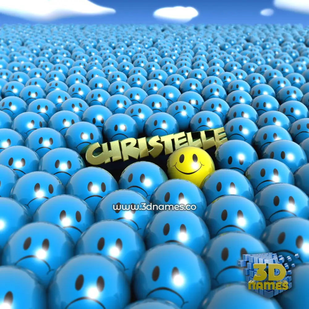 christelle in Special Smileys style - 3D name wallpaper