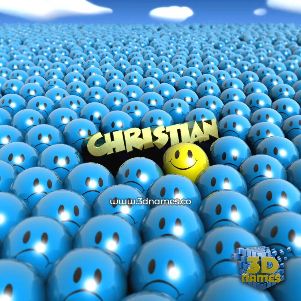 christian in Special Smileys style - 3D name wallpaper