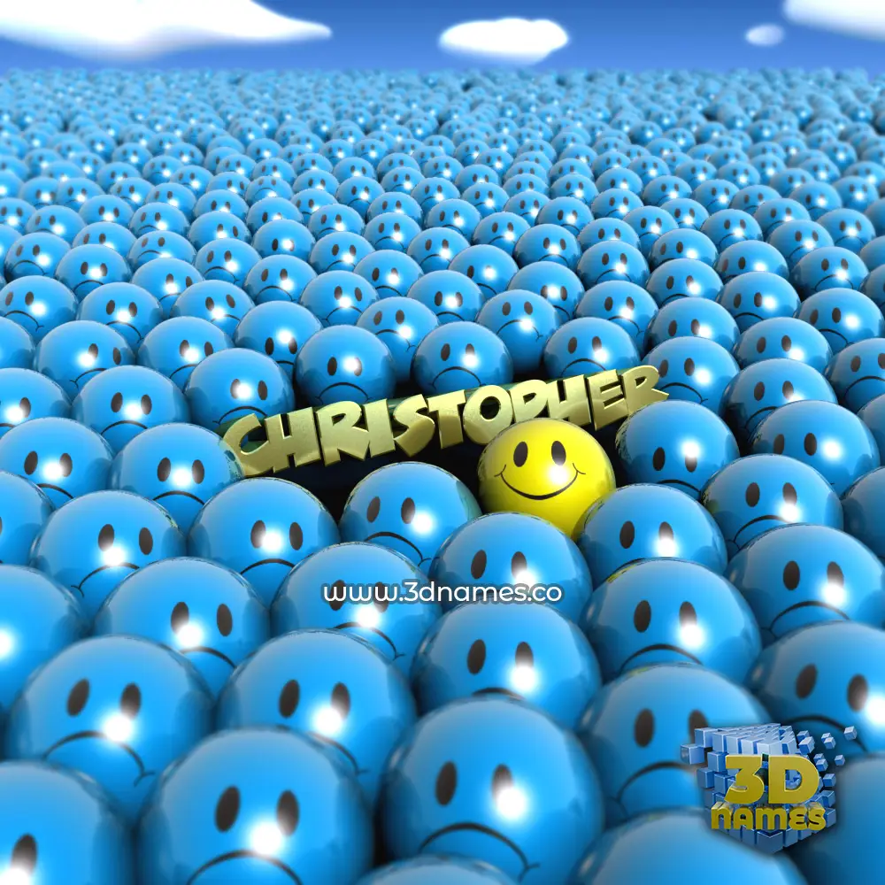 christopher in Special Smileys style - 3D name wallpaper