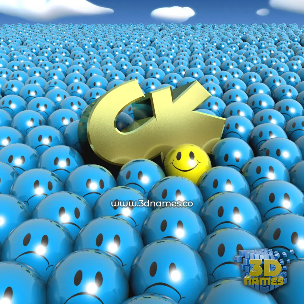 ck in Special Smileys style - 3D name wallpaper