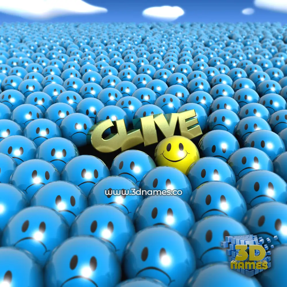 clive in Special Smileys style - 3D name wallpaper