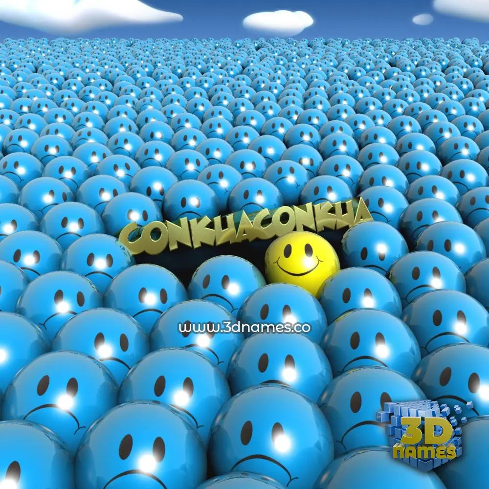 conkuaconkua in Special Smileys style - 3D name wallpaper