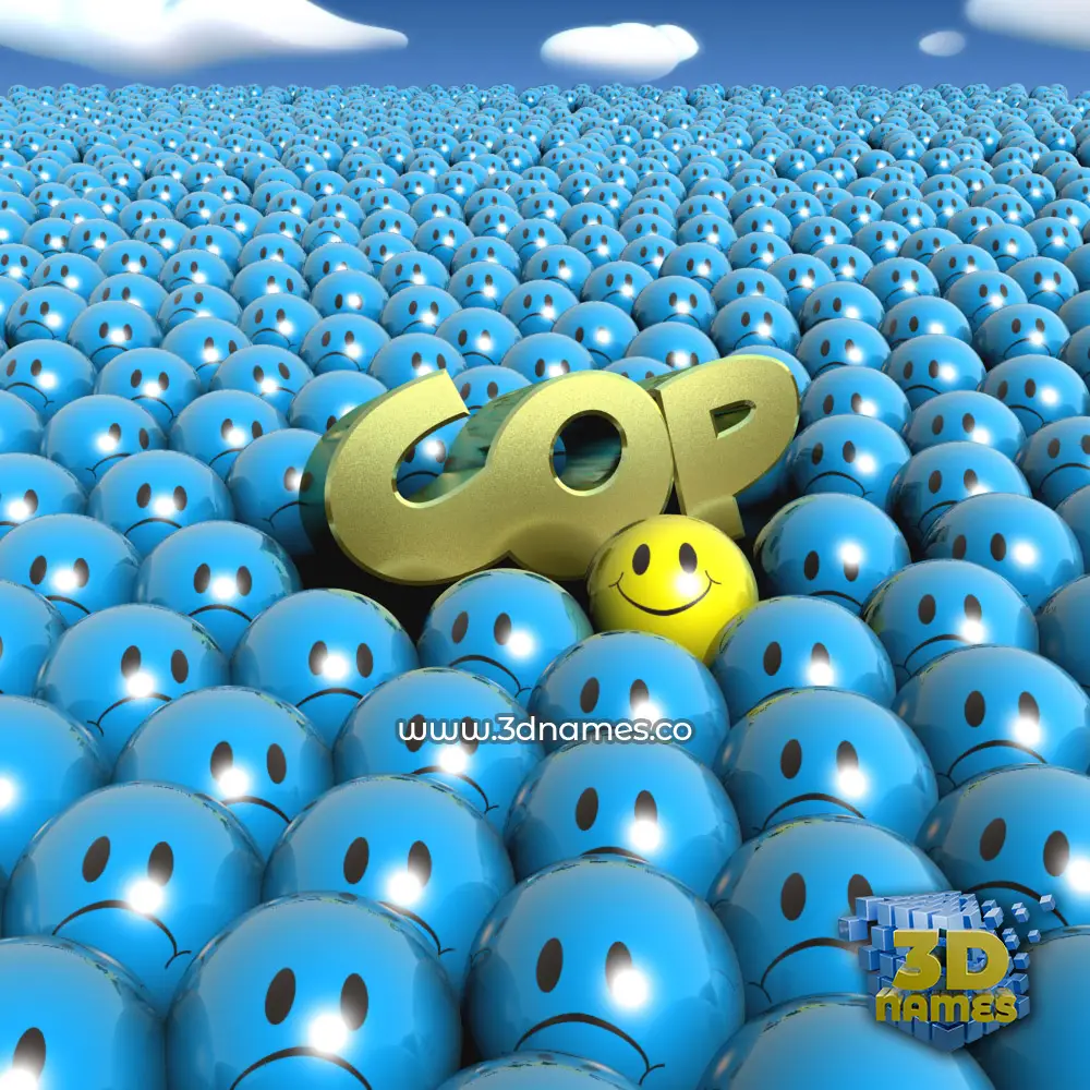 cop in Special Smileys style - 3D name wallpaper