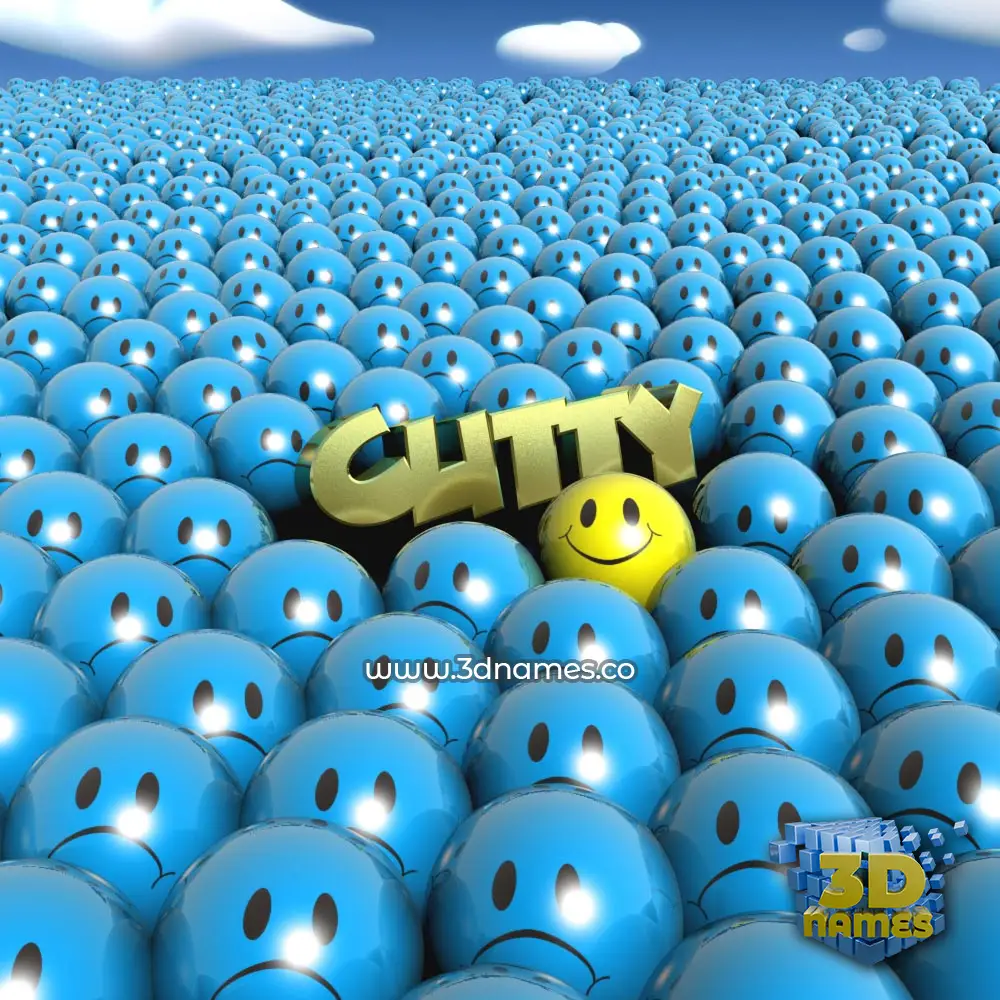 cutty in Special Smileys style - 3D name wallpaper