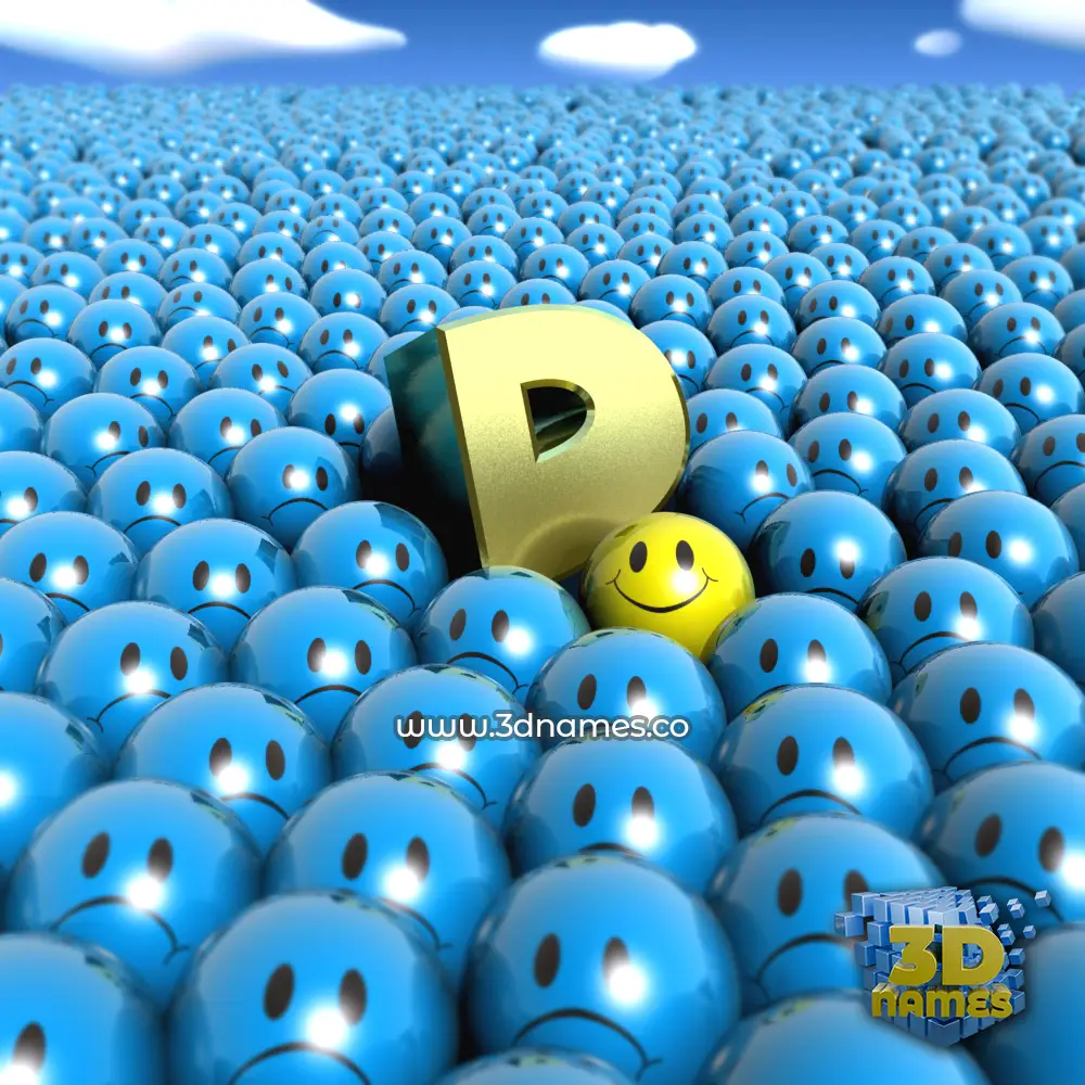 d in Special Smileys style - 3D name wallpaper