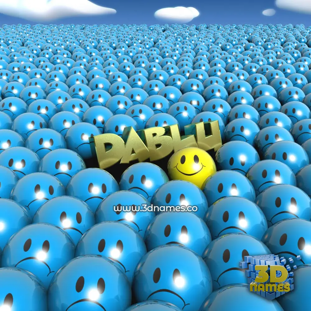 dablu in Special Smileys style - 3D name wallpaper