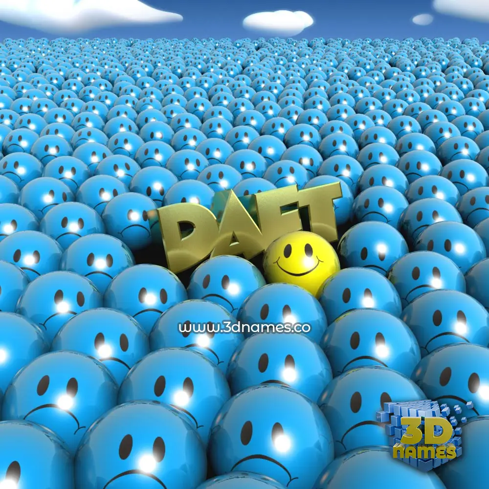 daft in Special Smileys style - 3D name wallpaper