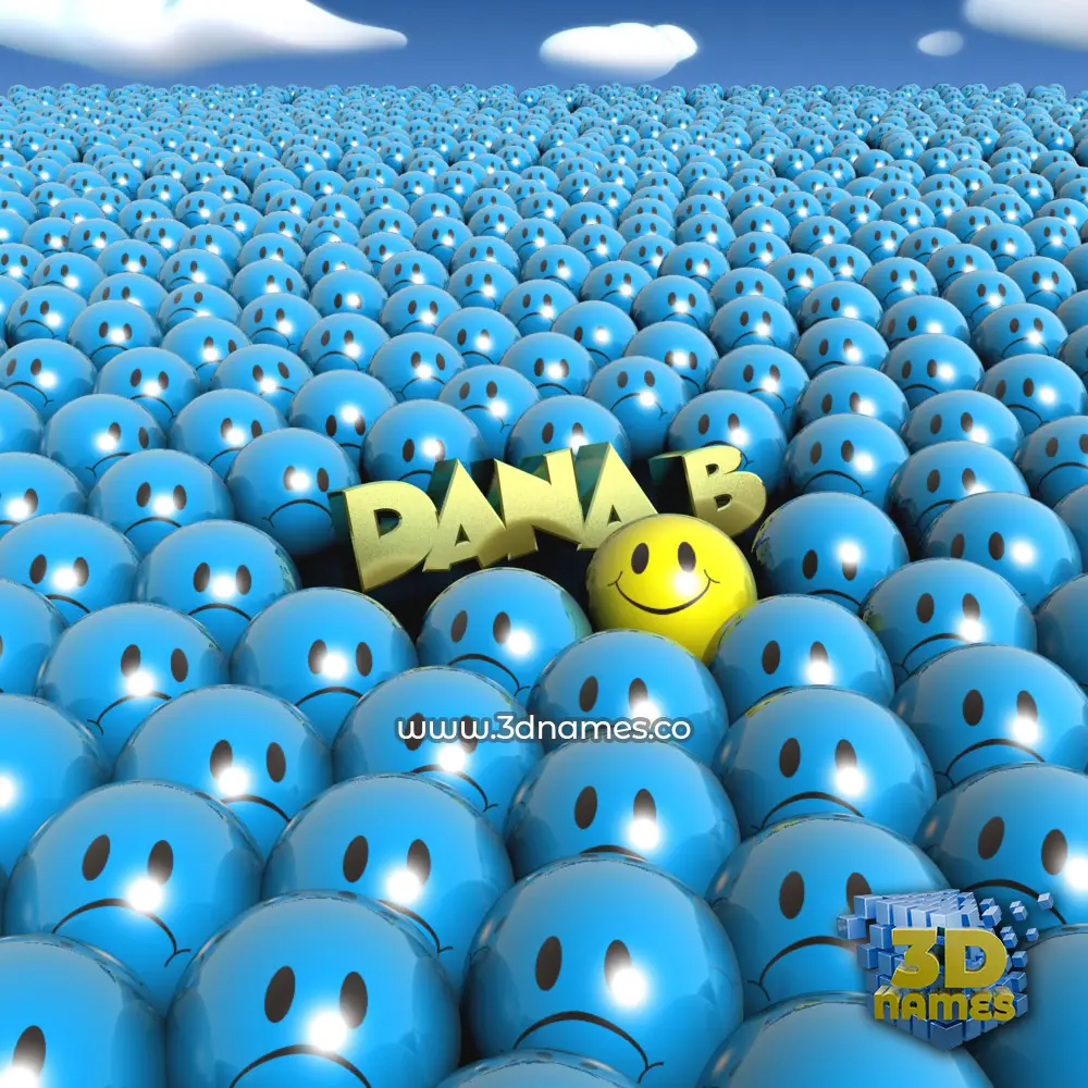dana b in Special Smileys style - 3D name wallpaper