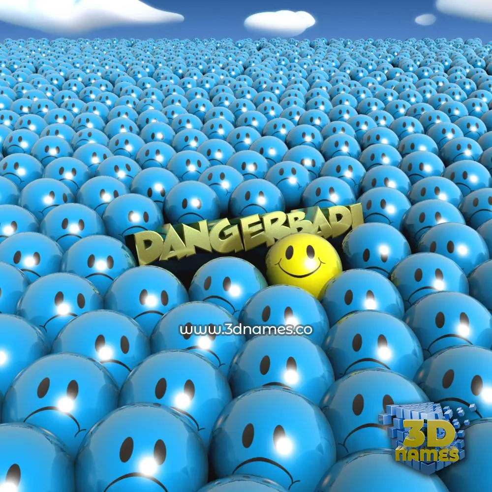 dangerbadi in Special Smileys style - 3D name wallpaper