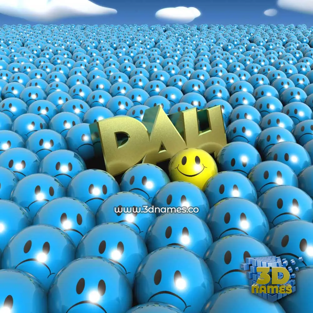 dau in Special Smileys style - 3D name wallpaper