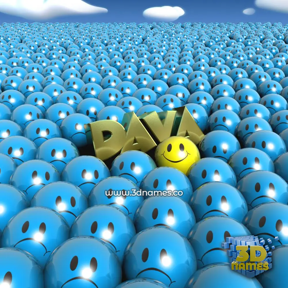 dava in Special Smileys style - 3D name wallpaper