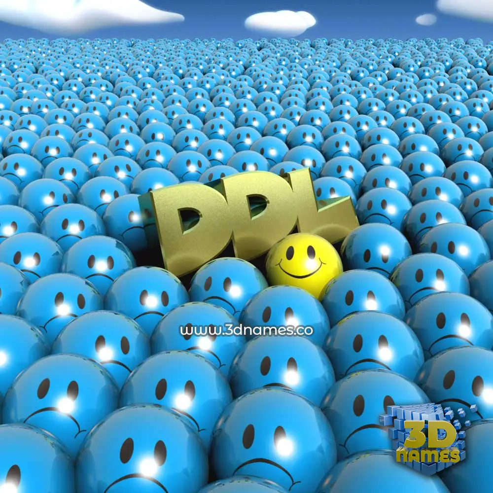 ddl in Special Smileys style - 3D name wallpaper