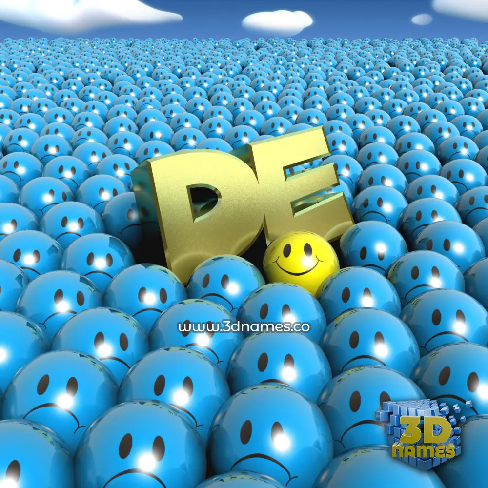 de in Special Smileys style - 3D name wallpaper
