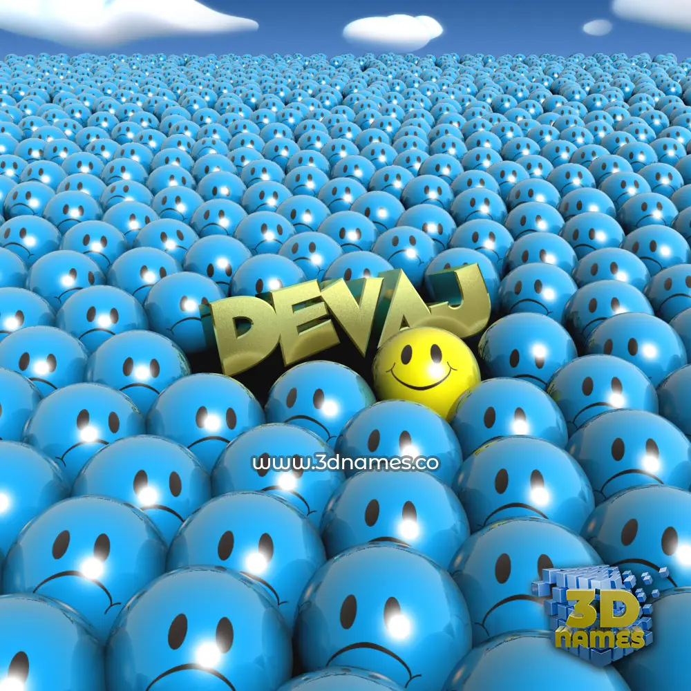 devaj in Special Smileys style - 3D name wallpaper