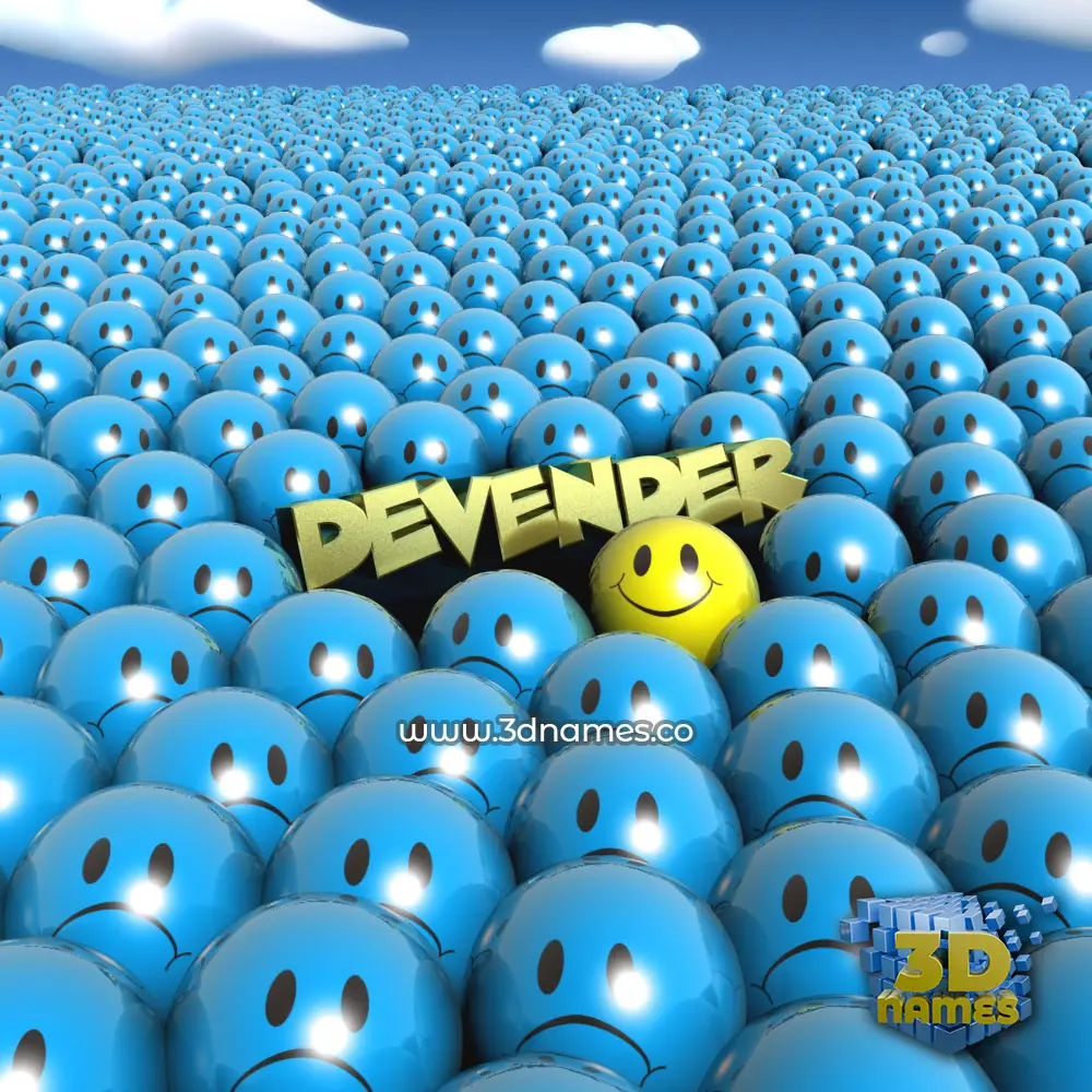 devender in Special Smileys style - 3D name wallpaper