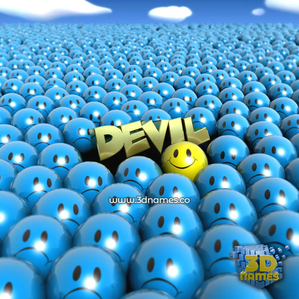 devil in Special Smileys style - 3D name wallpaper