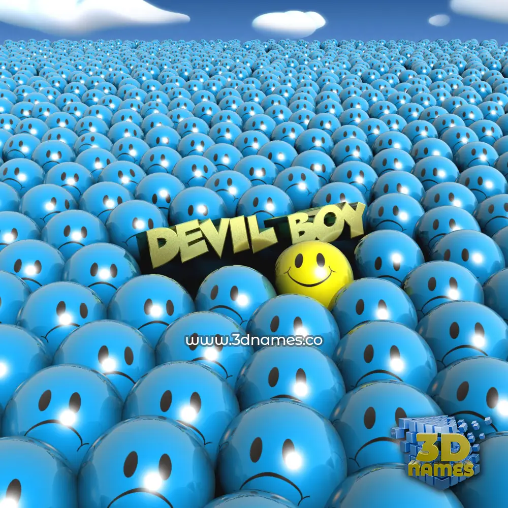 devil boy in Special Smileys style - 3D name wallpaper