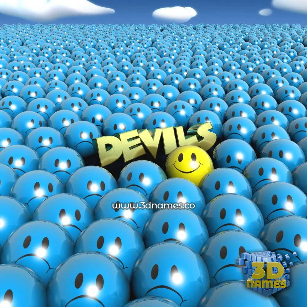 devils in Special Smileys style - 3D name wallpaper