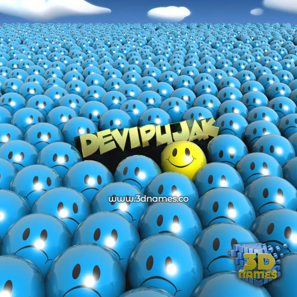 devipujak in Special Smileys style - 3D name wallpaper