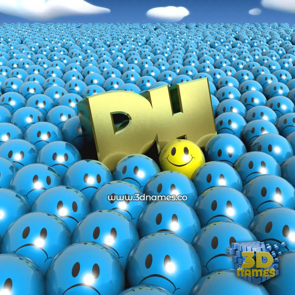 dh in Special Smileys style - 3D name wallpaper
