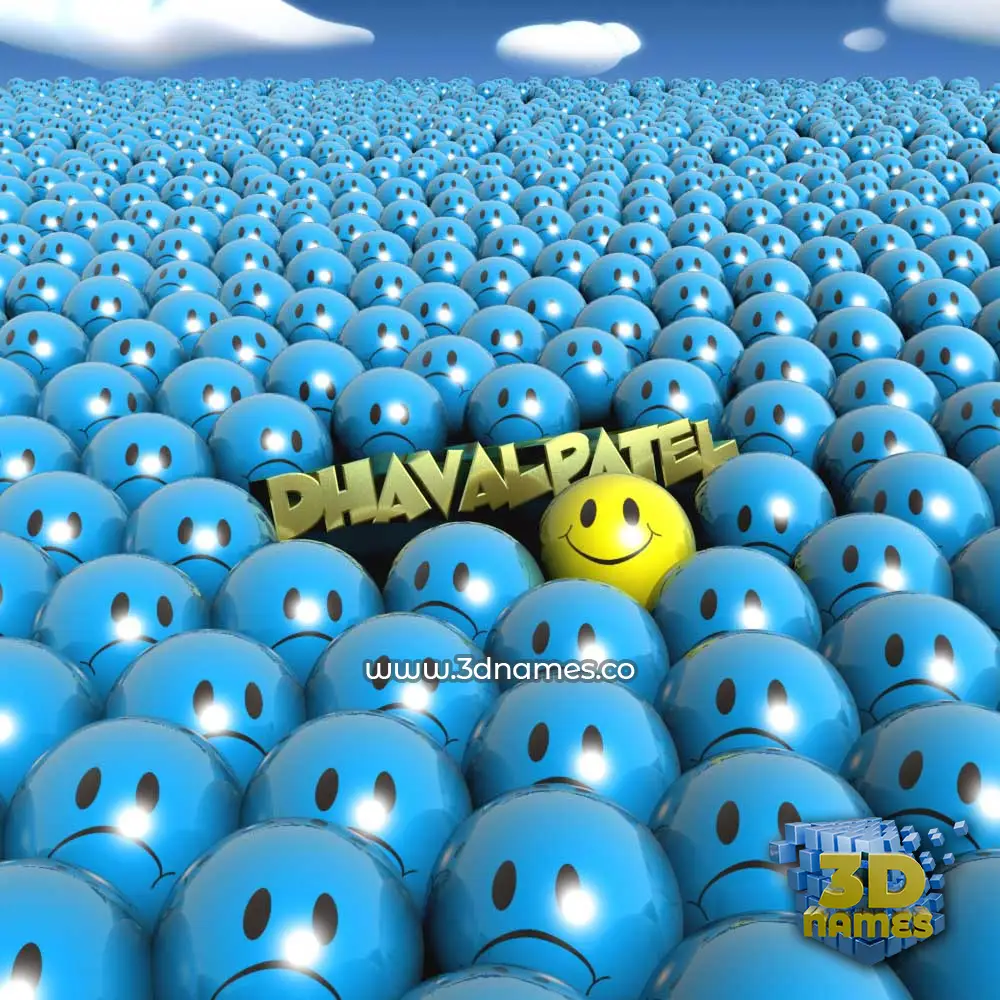 dhavalpatel in Special Smileys style - 3D name wallpaper