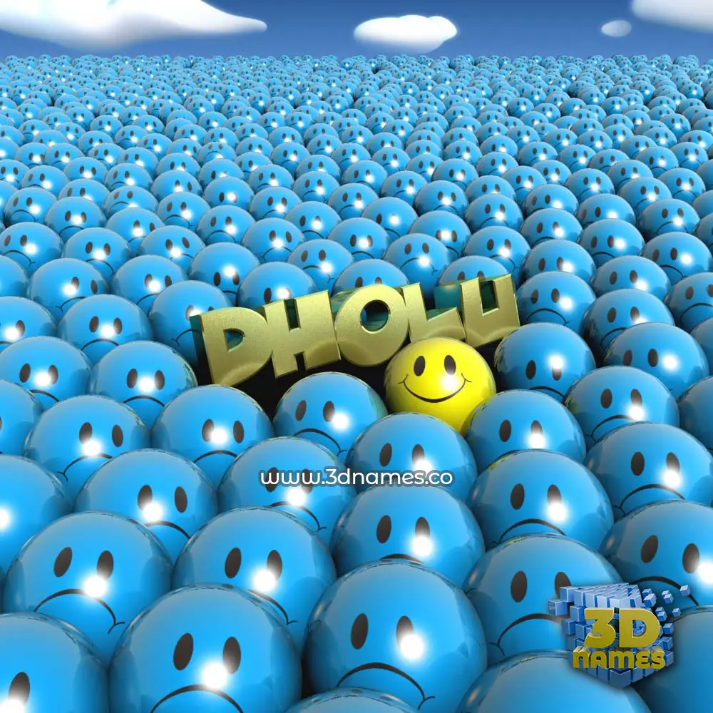 dholu in Special Smileys style - 3D name wallpaper